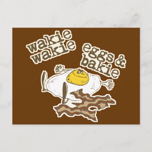 おもしろいベーコンと卵 ポストカード (正面)