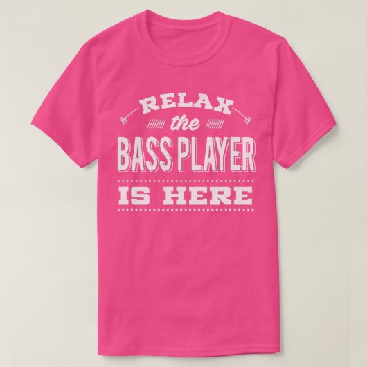 おもしろいベースリラックスギターS Tシャツ (デザイン正面)