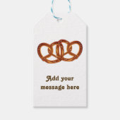 おもしろいペアPretzel Loaves独自のメッセージパンのテーマ ギフトタグ (正面)