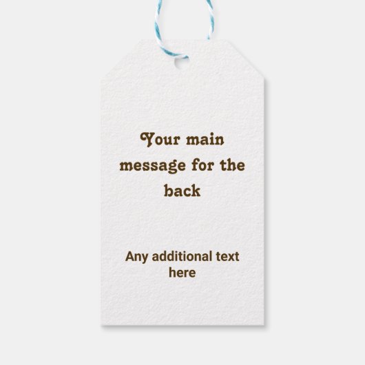 おもしろいペアPretzel Loaves独自のメッセージパンのテーマ ギフトタグ (裏面)