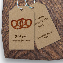おもしろいペアPretzel Loaves独自のメッセージパンのテーマ ギフトタグ