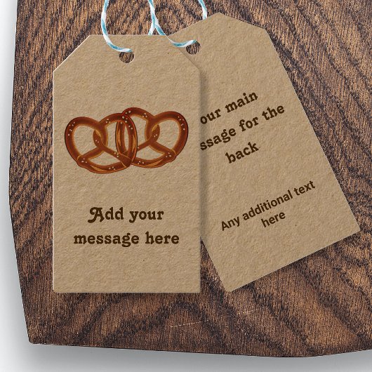 おもしろいペアPretzel Loaves独自のメッセージパンのテーマ ギフトタグ