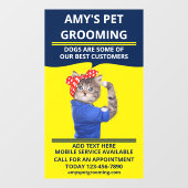 おもしろいペットのグルーミング/サロン ショップフロントをパーソナライズ ウィンドウサイン (シート)