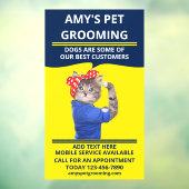 おもしろいペットのグルーミング/サロン ショップフロントをパーソナライズ ウィンドウサイン (シート3)