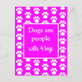 おもしろいペットの足の犬はピンクの四脚の人 ポストカード