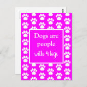 おもしろいペットの足の犬はピンクの四脚の人 ポストカード (正面/裏面)