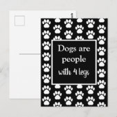 おもしろいペットの足の犬は黒の四脚の人々 ポストカード (正面/裏面)