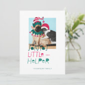 おもしろいペットクリスマスサンタスリトルヘルパー小妖精や小人&サンタ シーズンカード (スタンド正面)