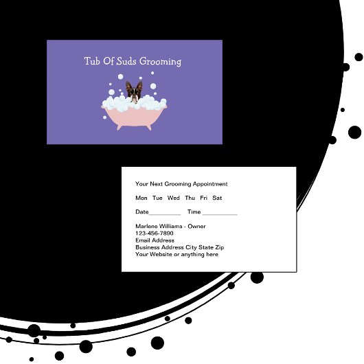 おもしろいペットグルーミングアポイントメント名刺 名刺