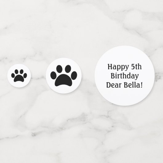 おもしろいペットフォトバースデーパーティーブラックポープリント コンフェッティ (裏面)