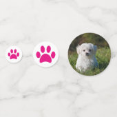 おもしろいペットフォト誕生日パーティーピンクポープリント コンフェッティ (正面)