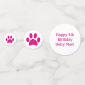 おもしろいペットフォト誕生日パーティーピンクポープリント コンフェッティ (裏面)