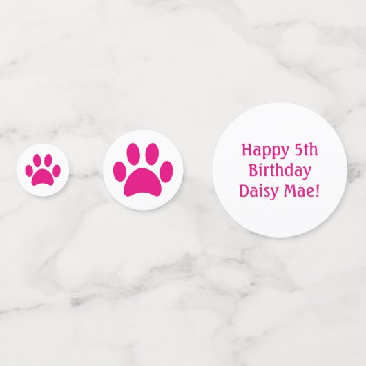 おもしろいペットフォト誕生日パーティーピンクポープリント コンフェッティ (裏面)