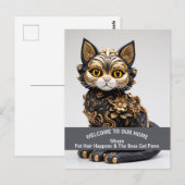 おもしろいペットフレンドリーホーム警告のボス猫 ポストカード (正面/裏面)