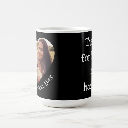 おもしろいペット写真パーソナライ最高のズドッグママエバーハート  コーヒーマグカップ (中央)