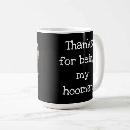 おもしろいペット写真パーソナライ最高のズドッグママエバーハート  コーヒーマグカップ (正面右)