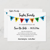 おもしろいペナントファミリー懇親会日付ポストカードの保存 ポストカード (正面/裏面)