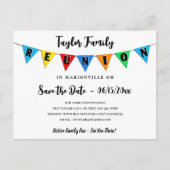 おもしろいペナントファミリー懇親会日付ポストカードの保存 ポストカード (正面)