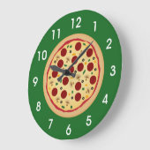 おもしろいペパローニとベジピザ ラージ壁時計 (傾斜)