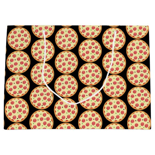 おもしろいペパローニピザパーティー抱き枕タイル ラージペーパーバッグ (正面)