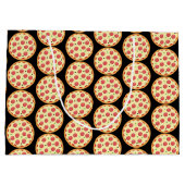 おもしろいペパローニピザパーティー抱き枕タイル ラージペーパーバッグ (裏面)