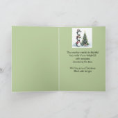 おもしろいペンギンのクリスマスツリーが雪を降らせる カード (内部)