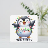 おもしろいペンギンのホリデーグリーティングカード シーズンカード (スタンド正面)