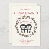 おもしろいペンギンの招待状です。 招待状 (正面/裏面)