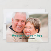 おもしろいペンギンカップルのクリスマスフォトカード シーズンカード (裏面)