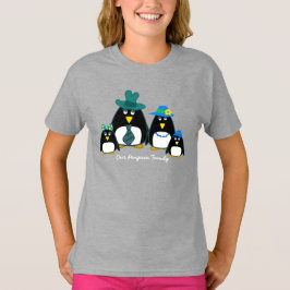 おもしろいペンギン家族4クリスマスTシャツ Tシャツ