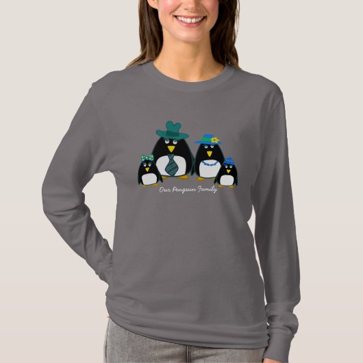 おもしろいペンギン科4クリスマス Tシャツ (正面)