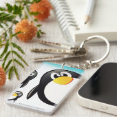 「おもしろいペンギン」アクリルキーチェーン(両面) キーホルダー (正面右)