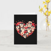 おもしろいペンギン ハート バレンタイン ペンギン レディース メンズ カード (黄色い花)