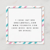 おもしろいペンシルパターンESL先生英語インストラクター スクエア名刺 (裏面)