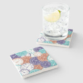 おもしろいページの時計の顔 ストーンコースター (横)