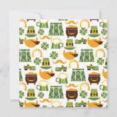 おもしろいペーパーカットセントパトリックの日レプレチャウンビール 招待状 (裏面)