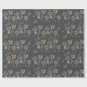 おもしろいホスコッチ教育キッズチョークパターングレー ラッピングペーパー (フラット)