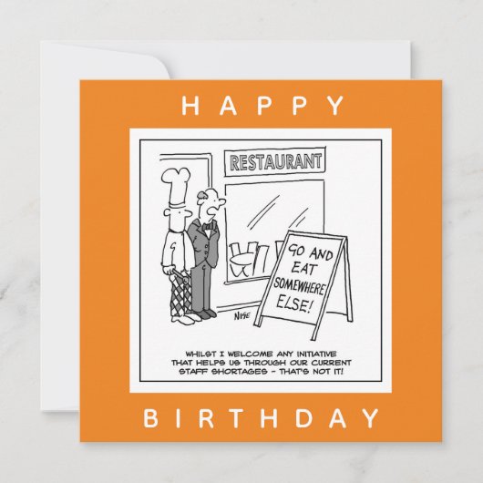 おもしろいホスピタリティ業人材不足 カード (正面)