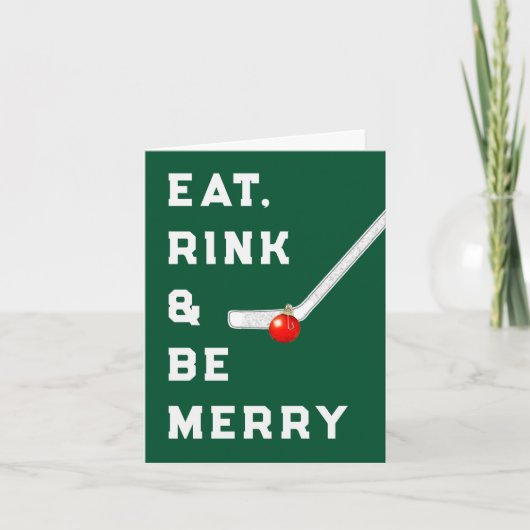 おもしろいホッケーのクリスマスカード シーズンカード (正面)