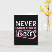 おもしろいホッケーアート女子フィールドホッケープレーヤー カード (黄色い花)