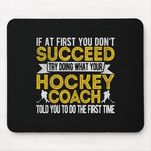 おもしろいホッケーコーチアイスホッケーチームコーチレトロ マウスパッド (正面)