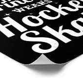 おもしろいホッケーデザイン女子アイスホッケープレイ ポスター (角)