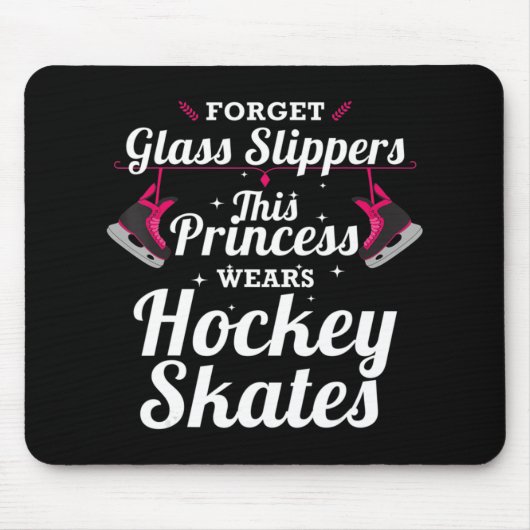 おもしろいホッケーデザイン女子アイスホッケープレイ マウスパッド (正面)