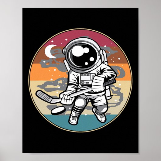 おもしろいホッケープレイヤーコスモナウトボーイズキッズギフトアストローナ ポスター (正面)