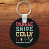 おもしろいホッケーラバーティーDangleスナイプチェリーホッケー キーホルダー (正面)