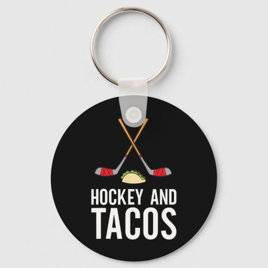 おもしろいホッケーラバーホッケー及びタコス・アイスホッケー キーホルダー (正面)