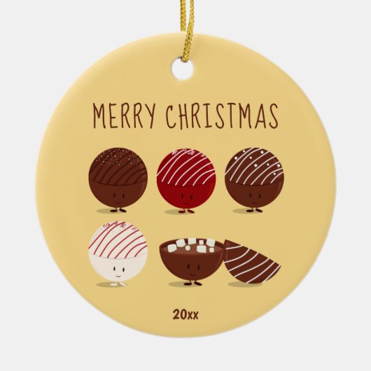 おもしろいホットチョコレート爆弾クリスマス セラミックオーナメント (正面)