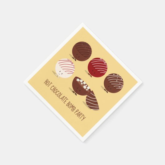 おもしろいホットチョコレート爆弾パーティー スタンダードカクテルナプキン (角)