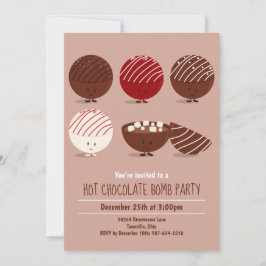 おもしろいホットチョコレート爆弾パーティー 招待状