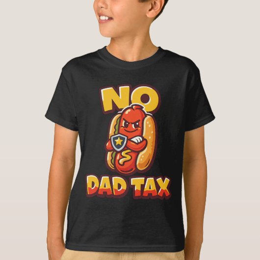 おもしろいホットドッグの子供たちへのパパ税 Tシャツ (正面)